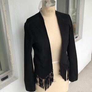 Rebecca Taylor fringe goat leather jacket